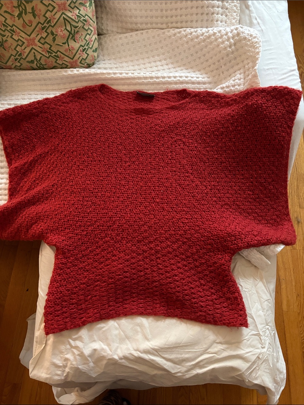 Wooden Ships Red Textured Short-Sleeve Sweater